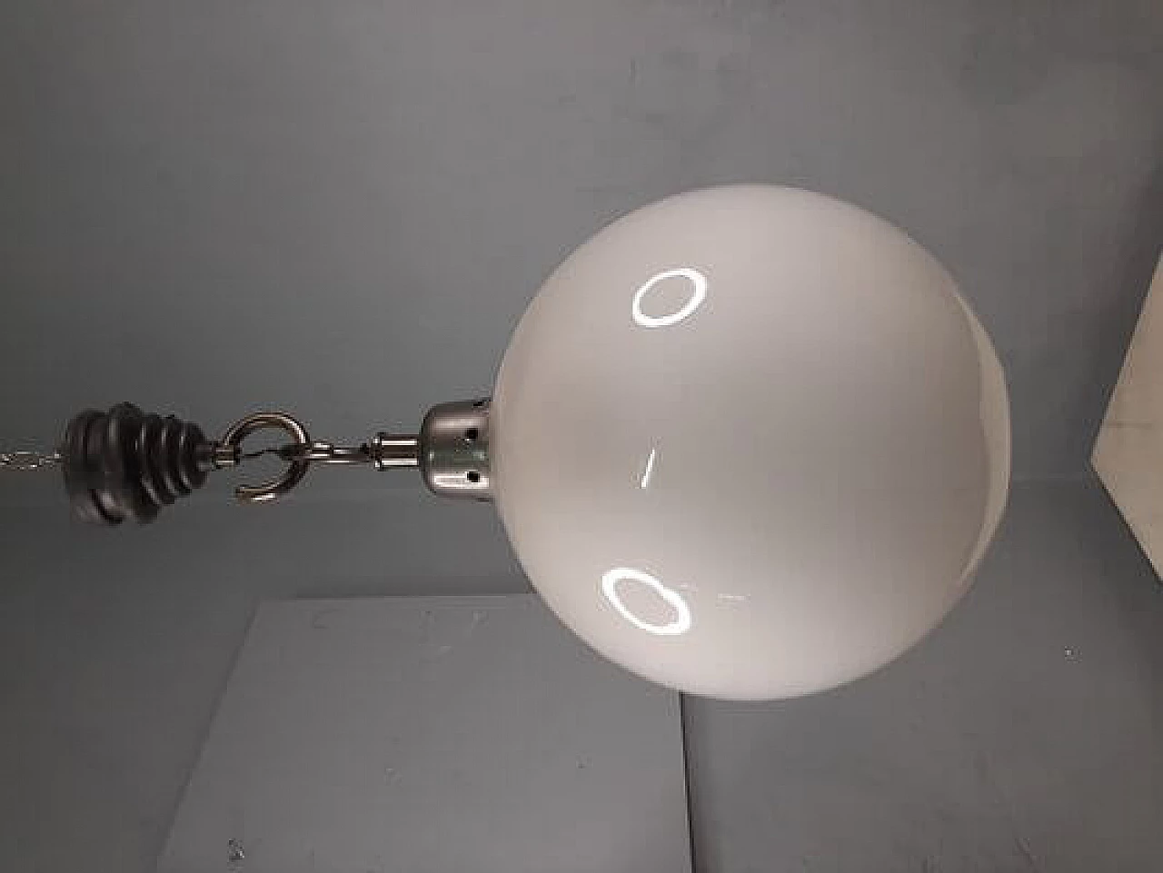 Boccia LS10 pendant lamp with small clear glass sphere by Luigi Caccia Dominioni for Azucena, 1970s 3