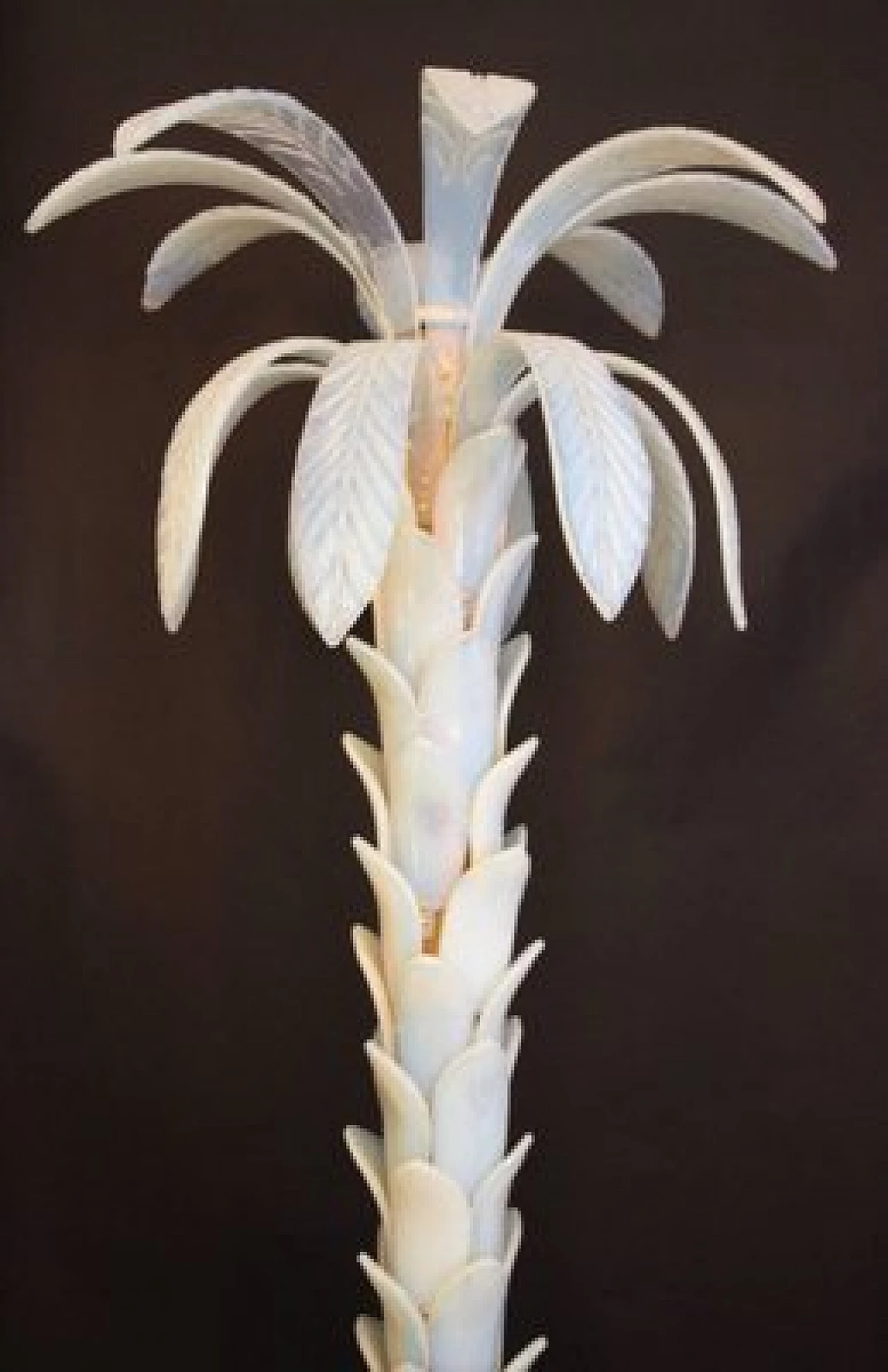 Lampada a forma di palma in ottone e vetro di Murano 10