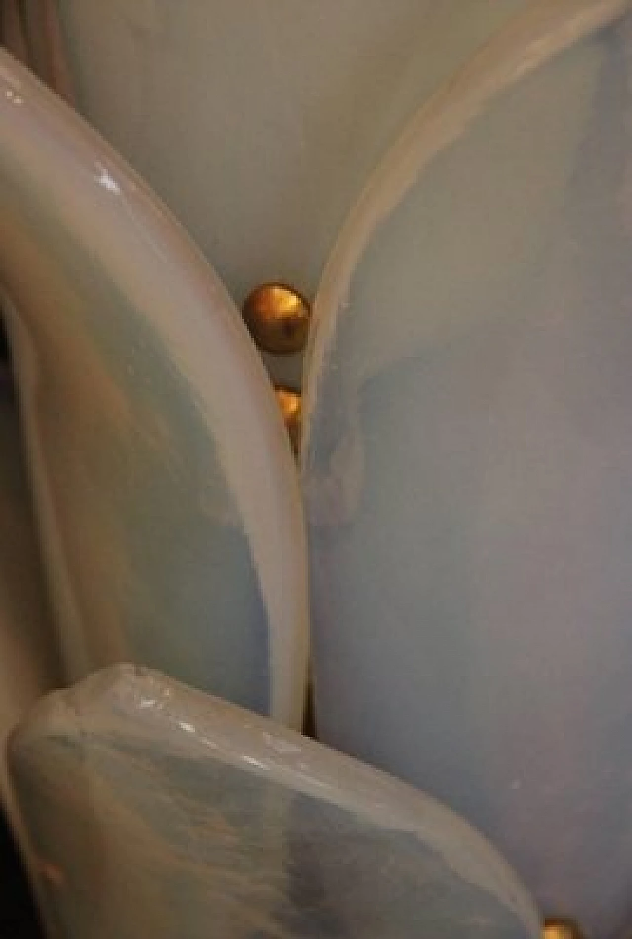 Lampada a forma di palma in ottone e vetro di Murano 14