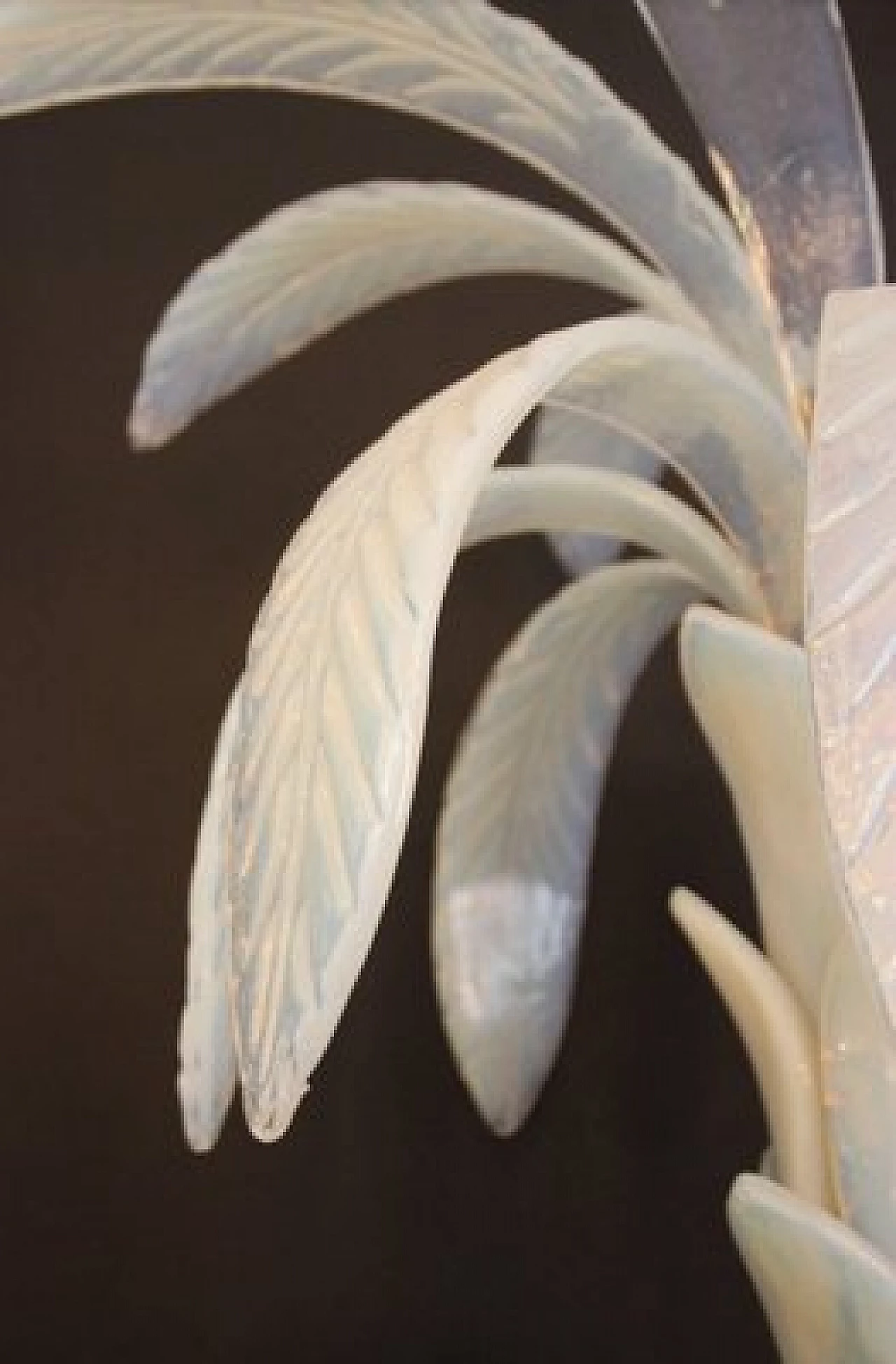 Lampada a forma di palma in ottone e vetro di Murano 15