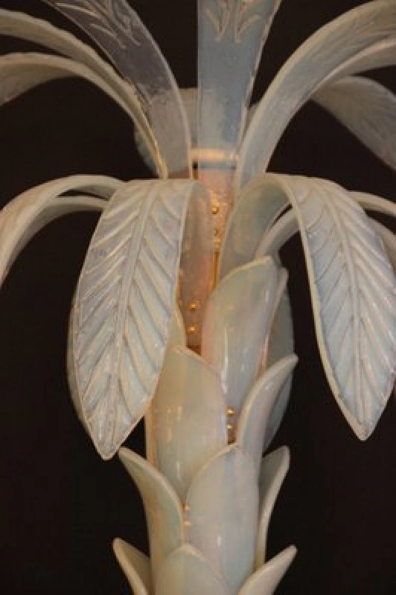Lampada a forma di palma in ottone e vetro di Murano 16