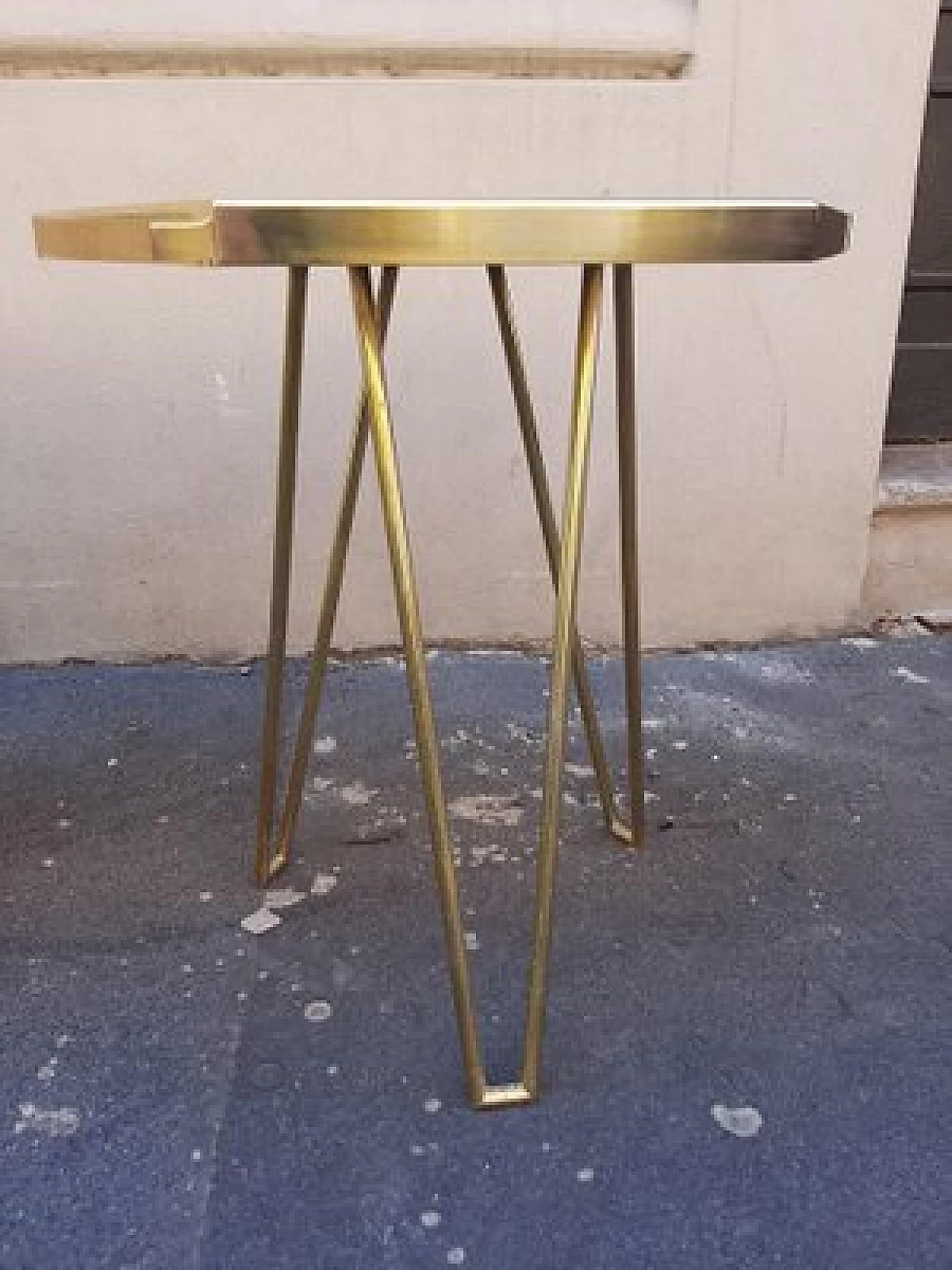 Brass coffee table with alabaster top 3