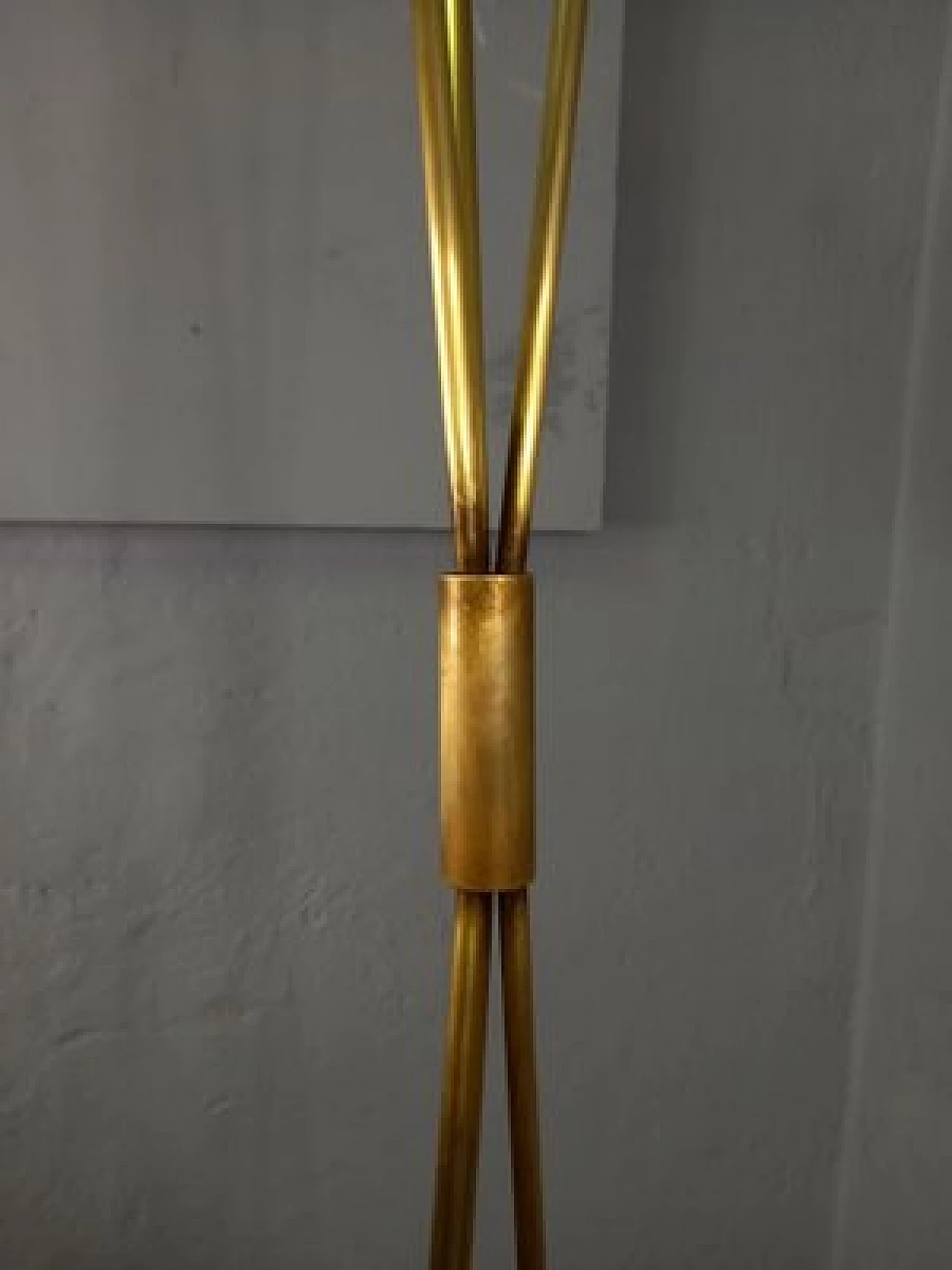 Brass and opaline glass lamp with Stilnovo marble base, 1950s 6