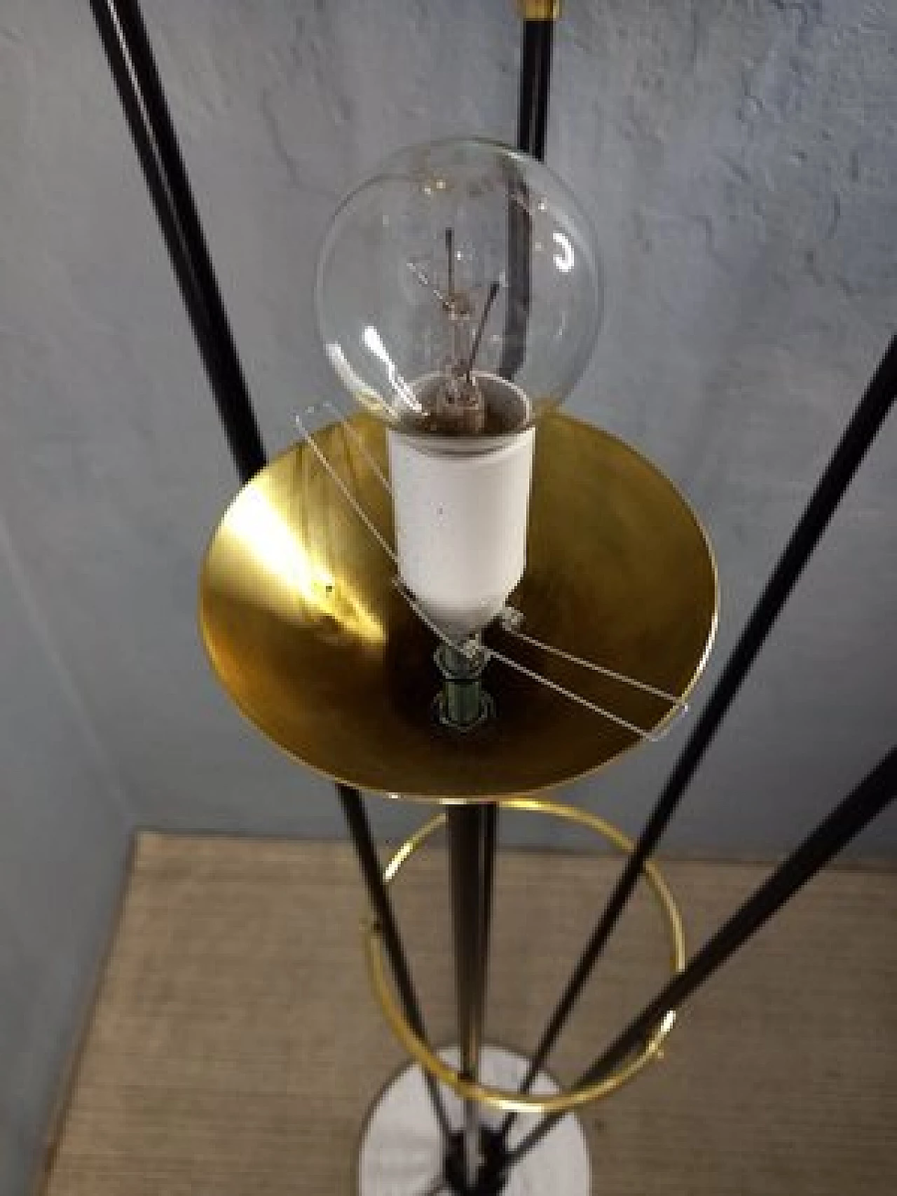 Alberello iron, brass and marble floor lamp by Stilnovo 3