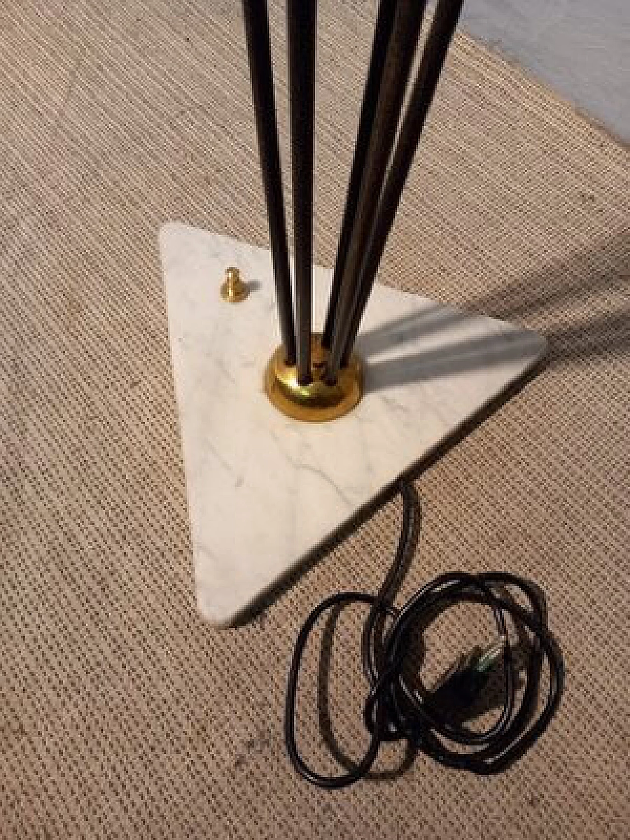Alberello iron, brass and marble floor lamp by Stilnovo, 1950s 5