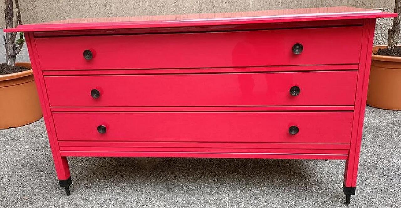 Red D154 chest of drawers by Carlo De Carli for Luigi Sormani, 1960s 1