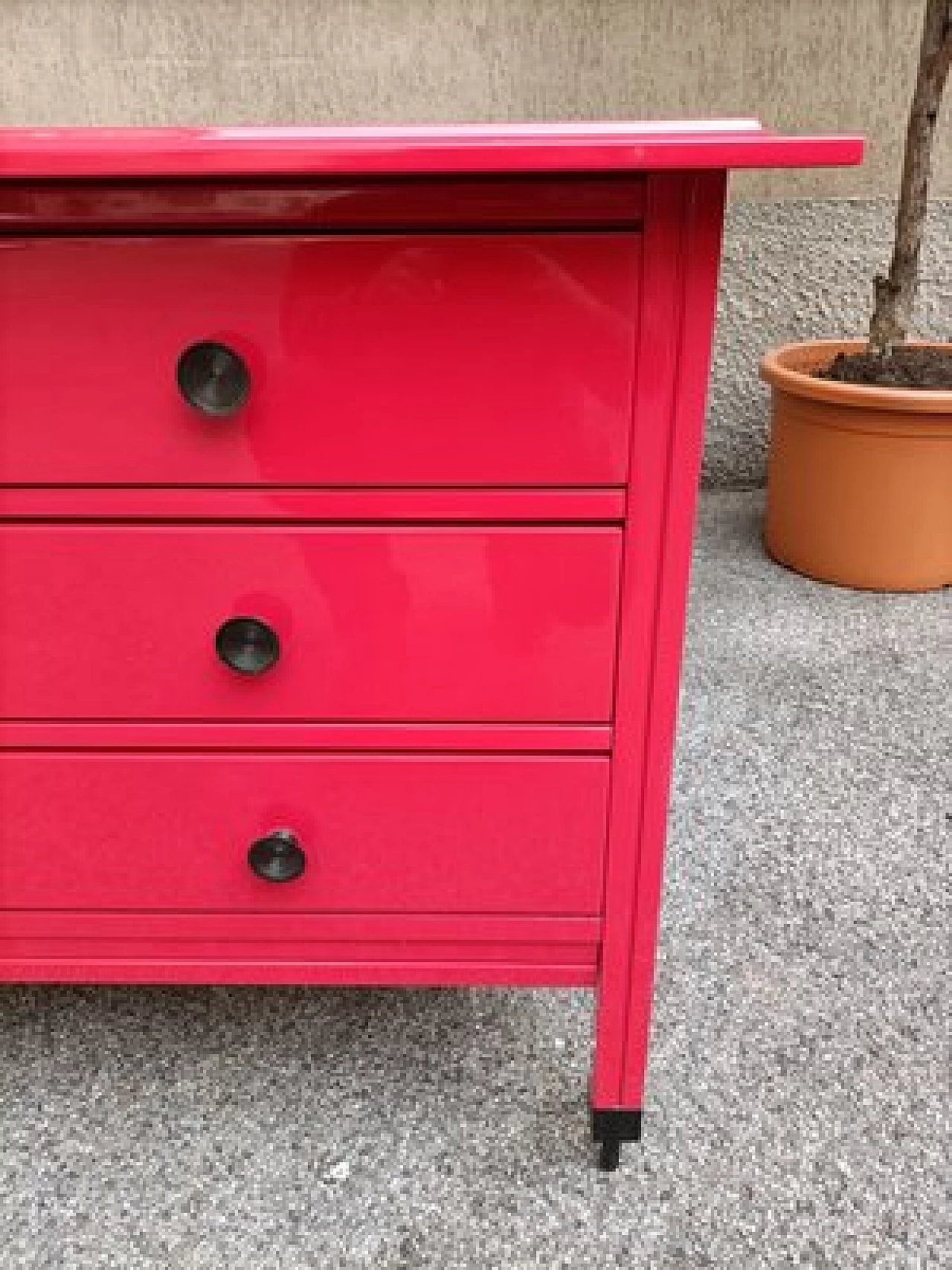 Comò D154 rosso di Carlo De Carli per Luigi Sormani, anni '60 4