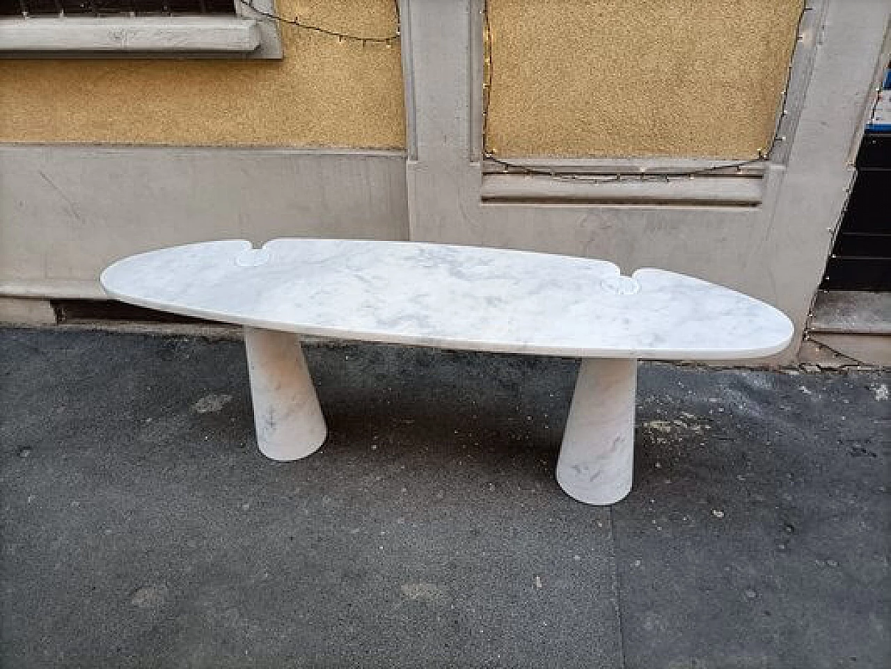 Grey marble Eros console table by Angelo Mangiarotti for Skipper, 1990s 2