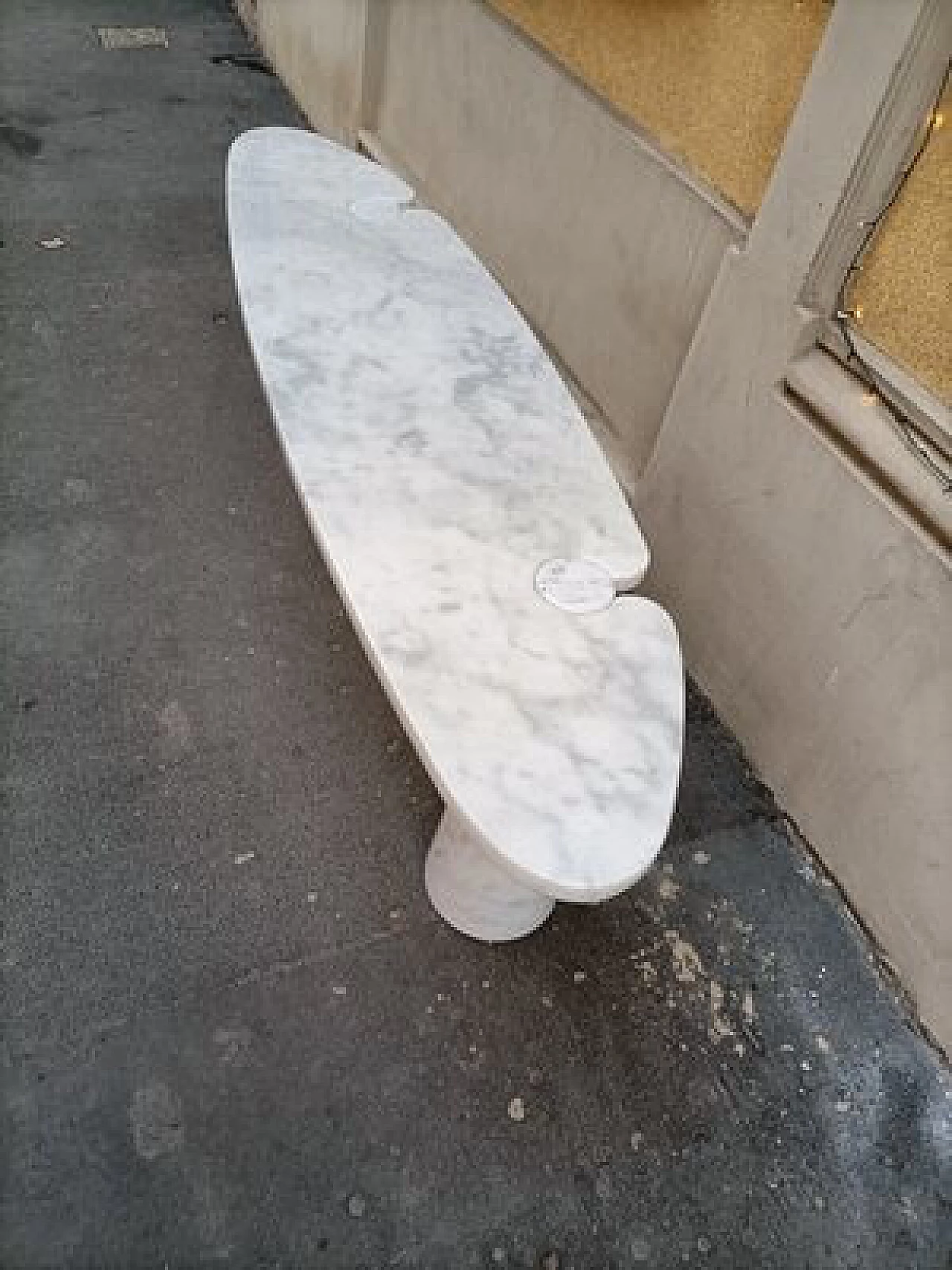 Grey marble Eros console table by Angelo Mangiarotti for Skipper, 1990s 6