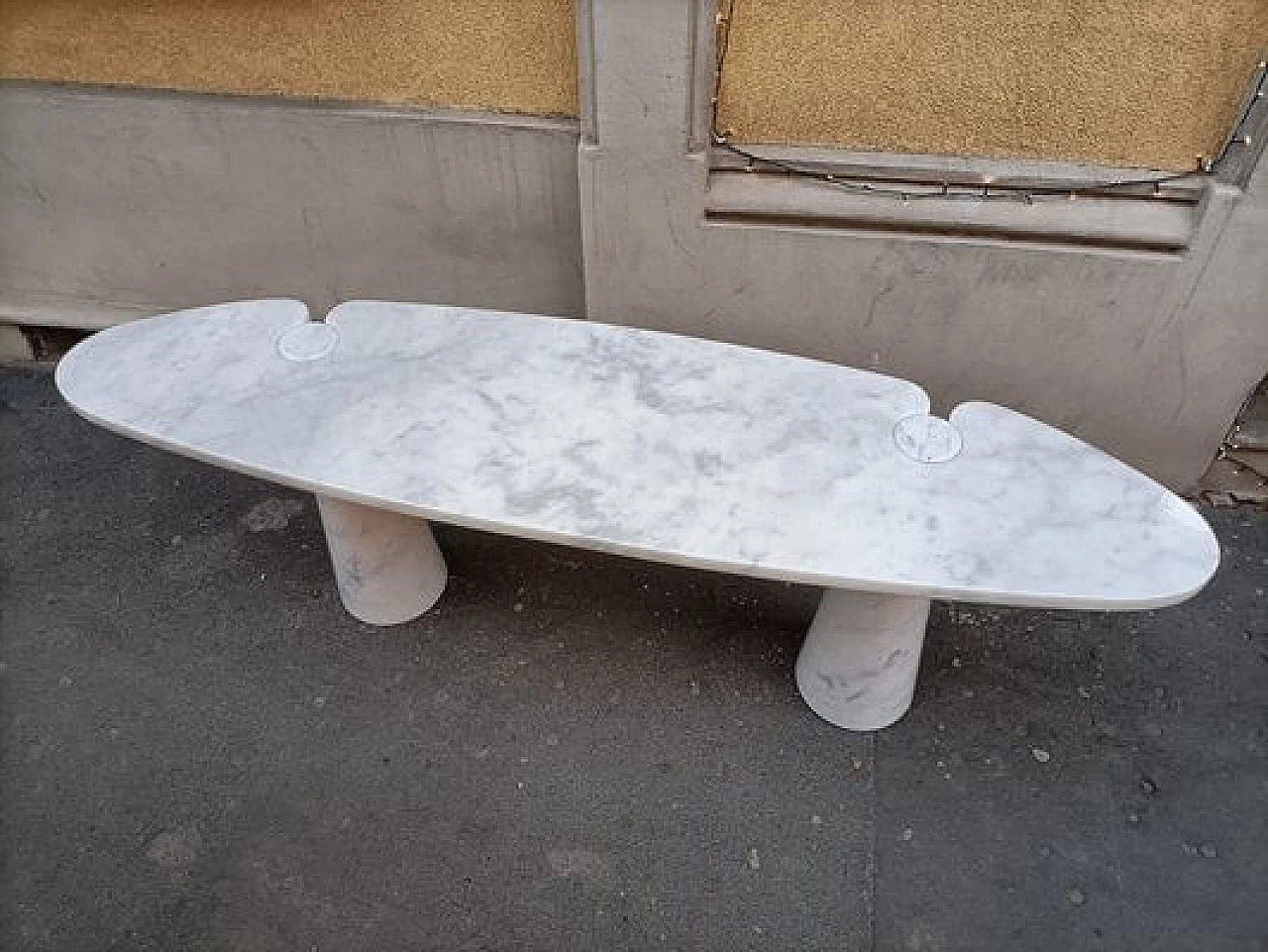 Grey marble Eros console table by Angelo Mangiarotti for Skipper, 1990s 8