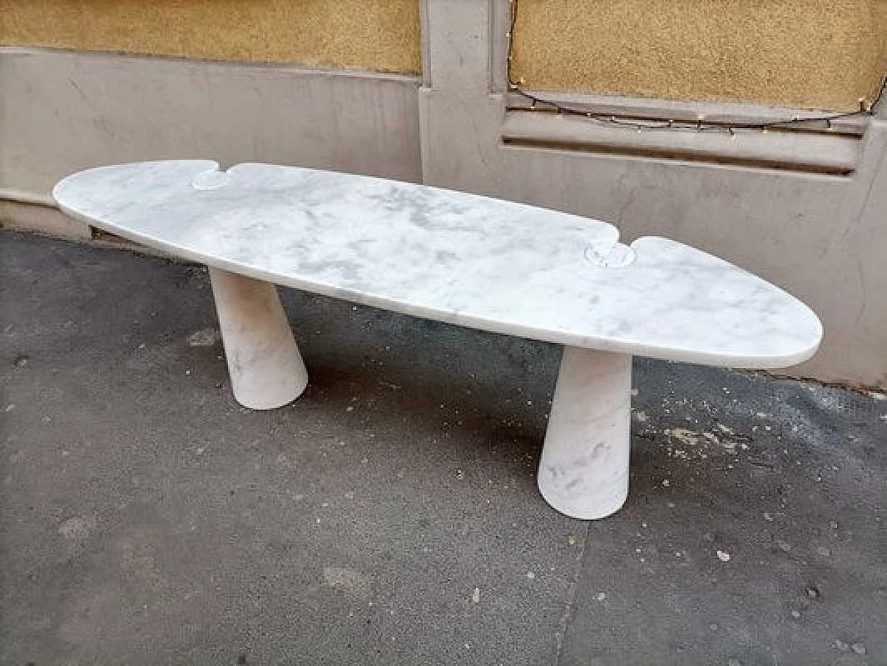 Grey marble Eros console table by Angelo Mangiarotti for Skipper, 1990s 11