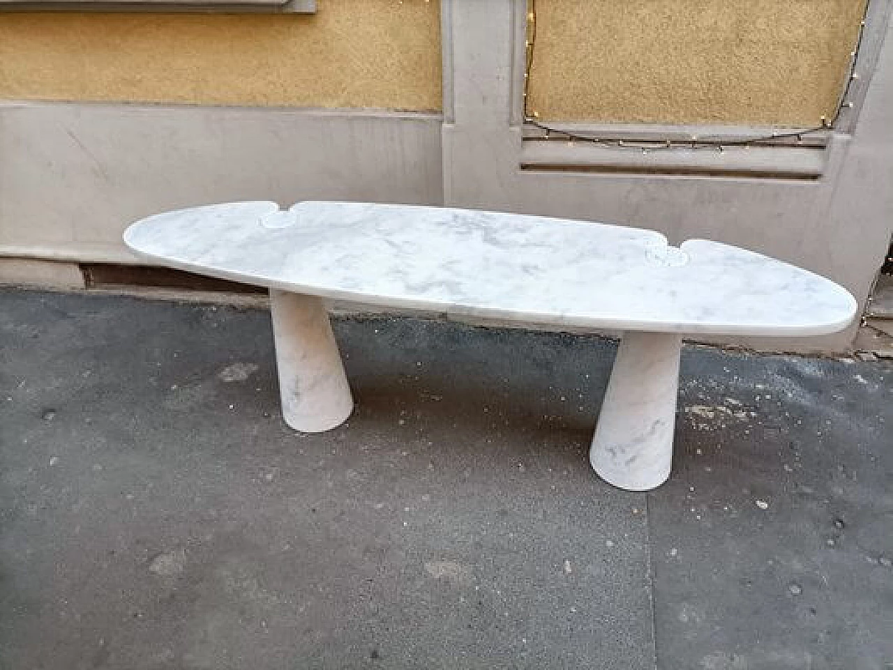 Grey marble Eros console table by Angelo Mangiarotti for Skipper, 1990s 13