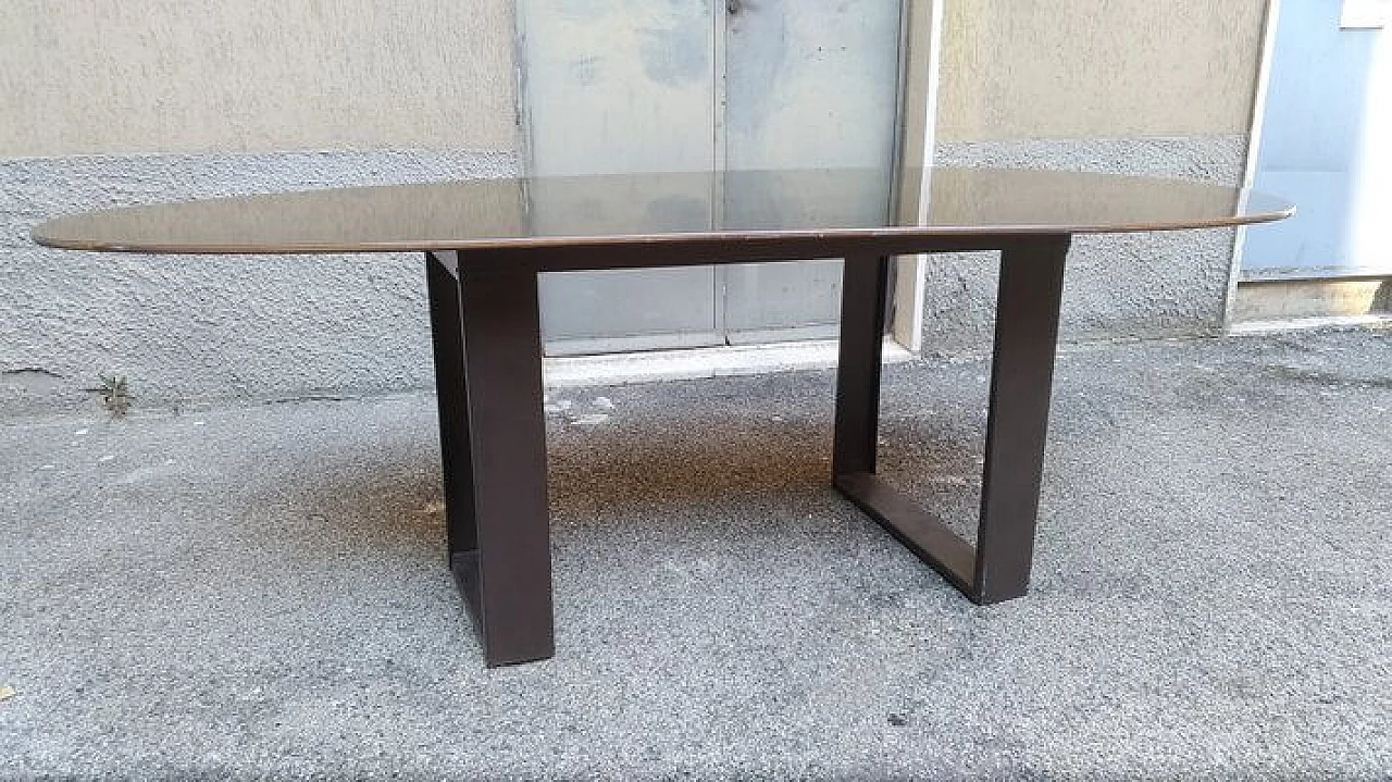 Table with iron base and carbon drop top, 1990s 3