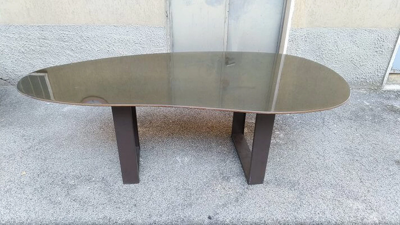Table with iron base and carbon drop top, 1990s 5