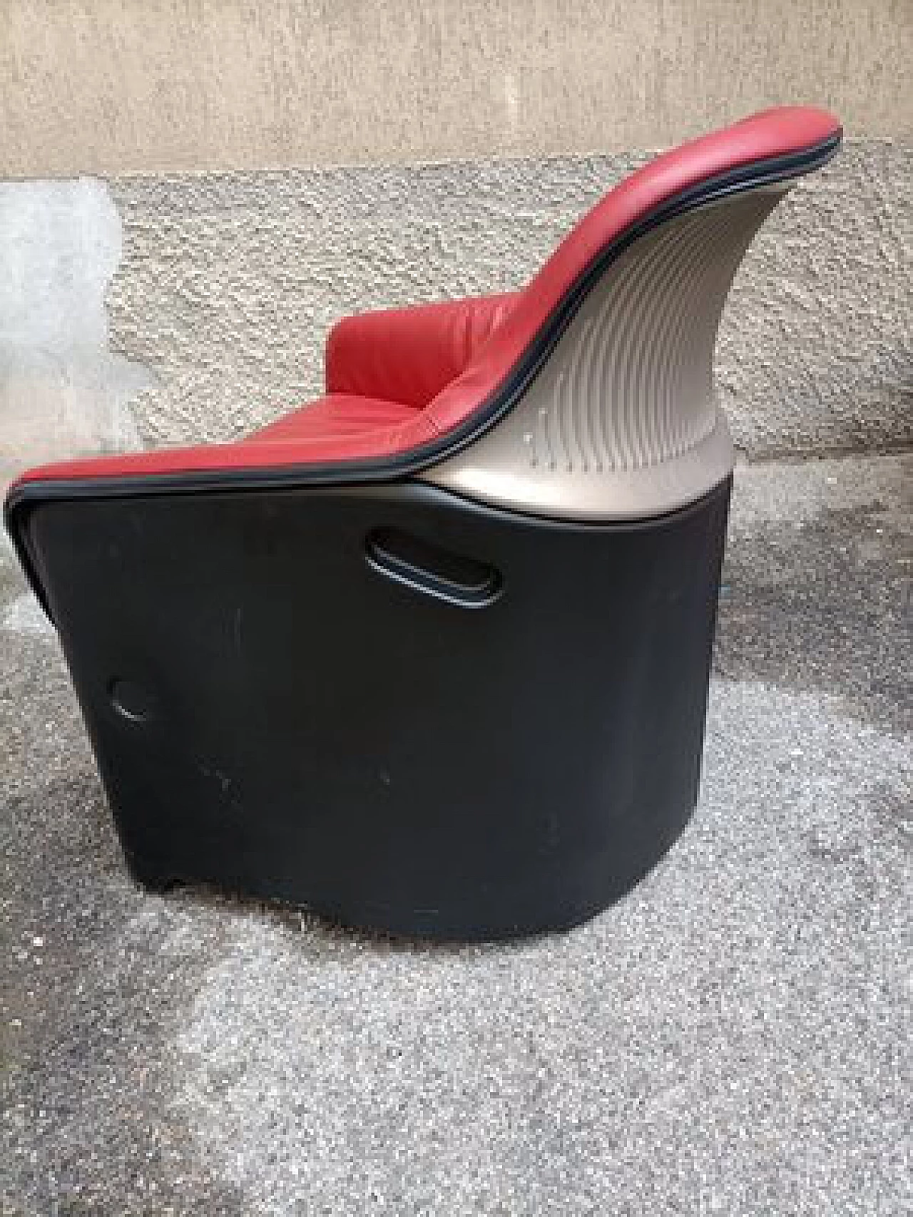 Avus armchair in red leather by Konstantin Grcic for Plank 6