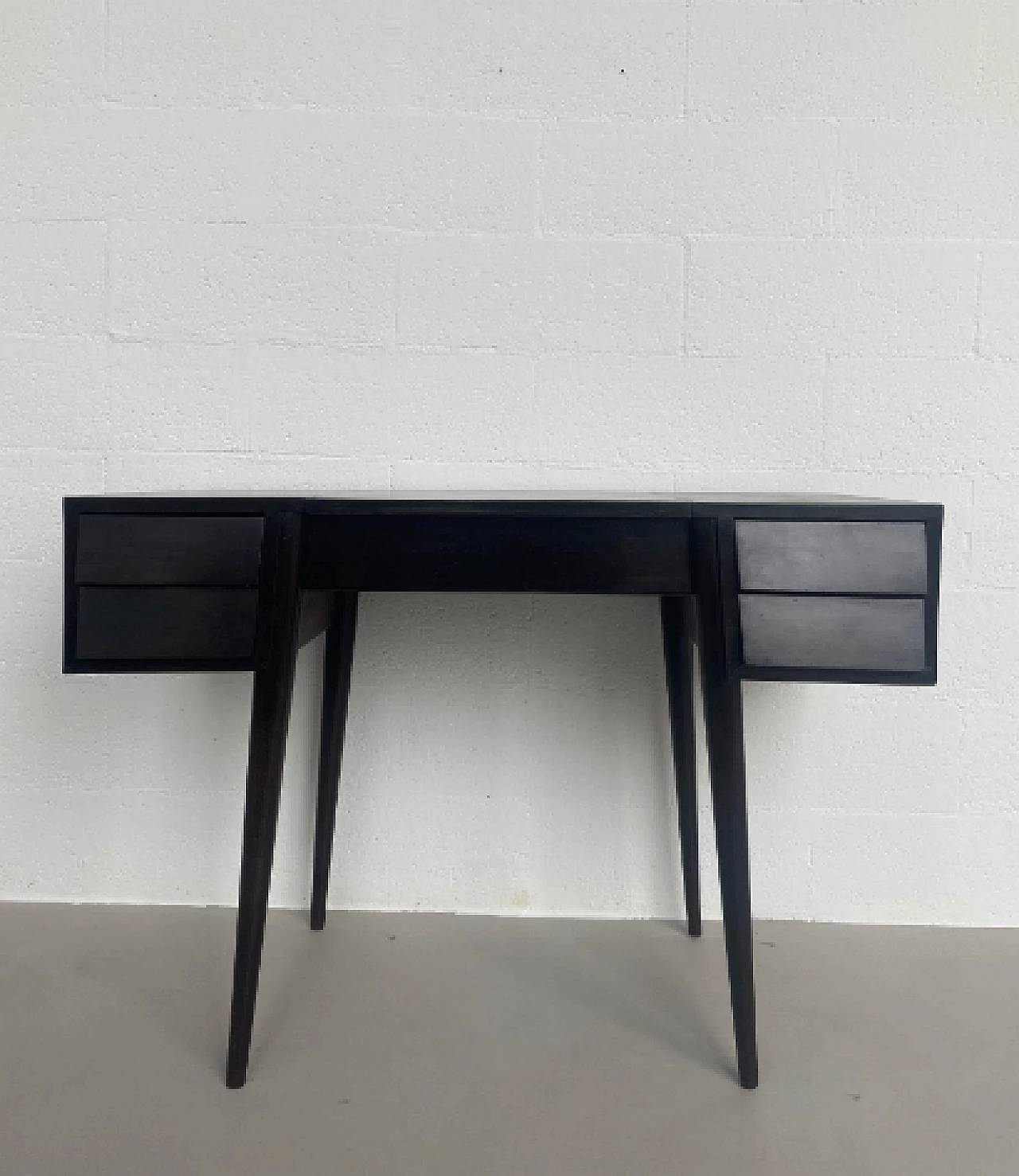 Dressing table in wood with mirror in the style of Gio Ponti, 1950s 2