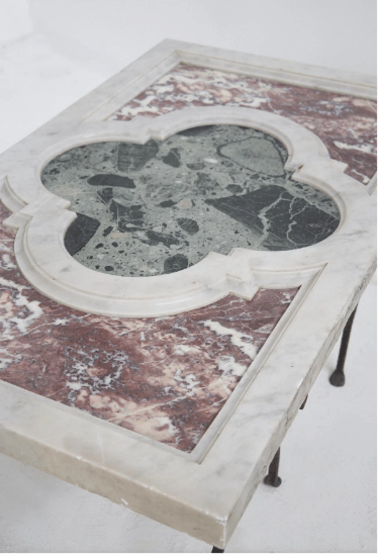 Tavolo Barocco in marmo e ferro, '600 2