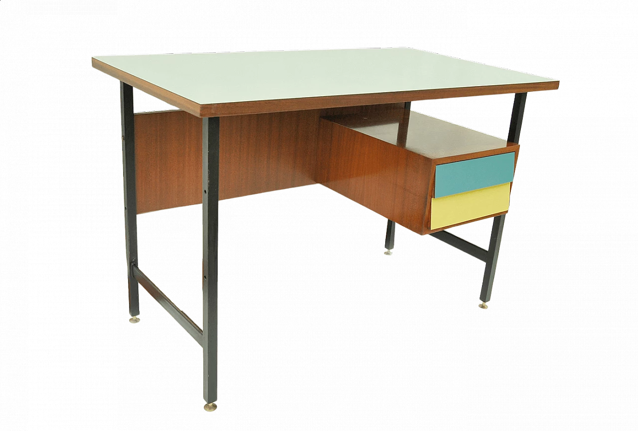 School desk in metal and wood, 1950s 5