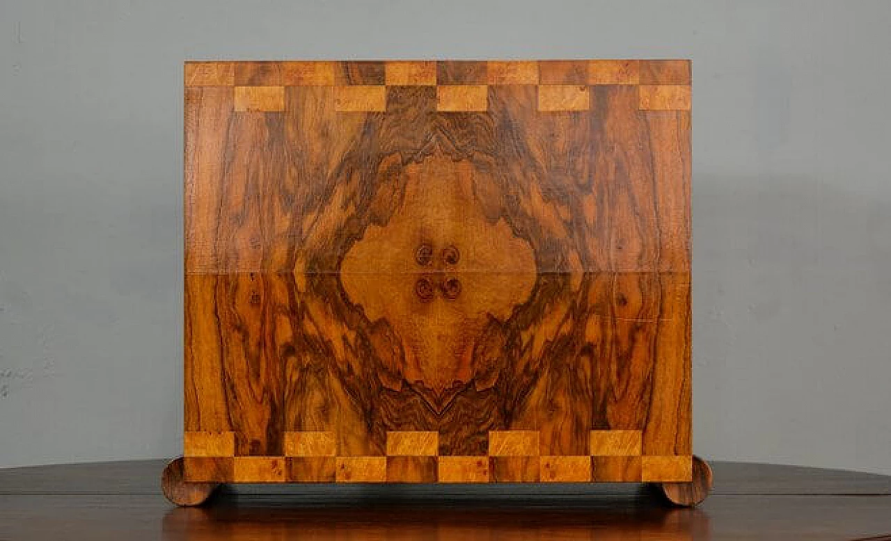 Art Deco style bar cabinet in walnut by Albicocchi & Frediani, 1920s 4