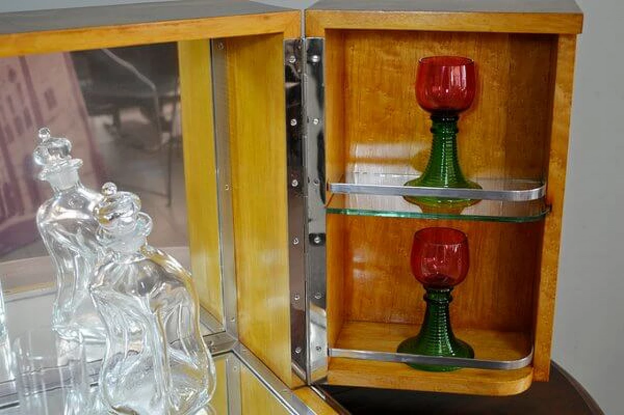 Art Deco style bar cabinet in walnut by Albicocchi & Frediani, 1920s 10