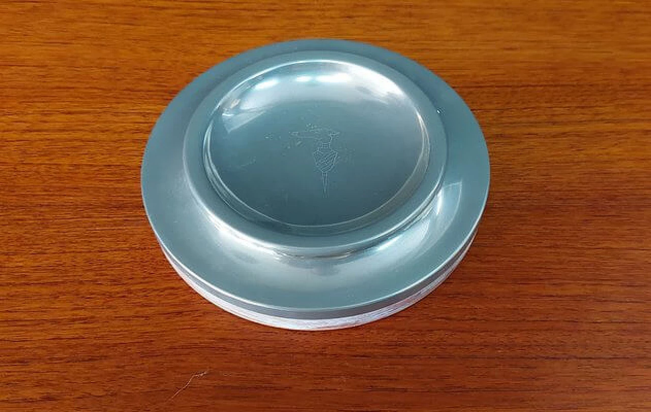 Centrotavola in metallo e legno di Maison Trussardi, anni '70 1