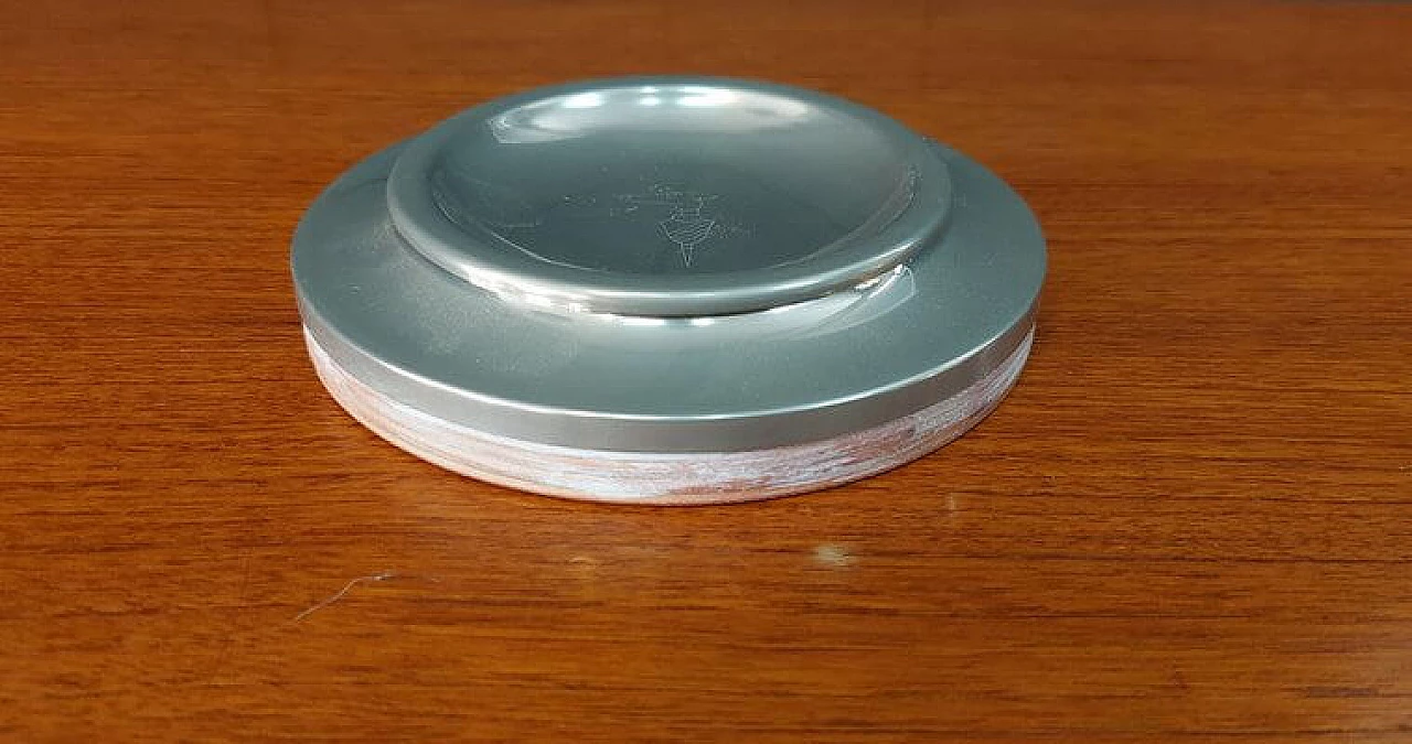 Centrotavola in metallo e legno di Maison Trussardi, anni '70 3