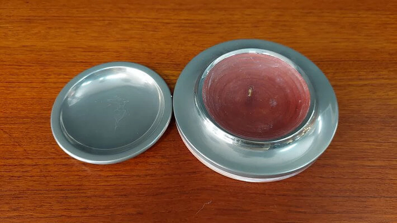 Centrotavola in metallo e legno di Maison Trussardi, anni '70 5