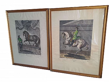 Pair of equestrian lithographs, early 1900s