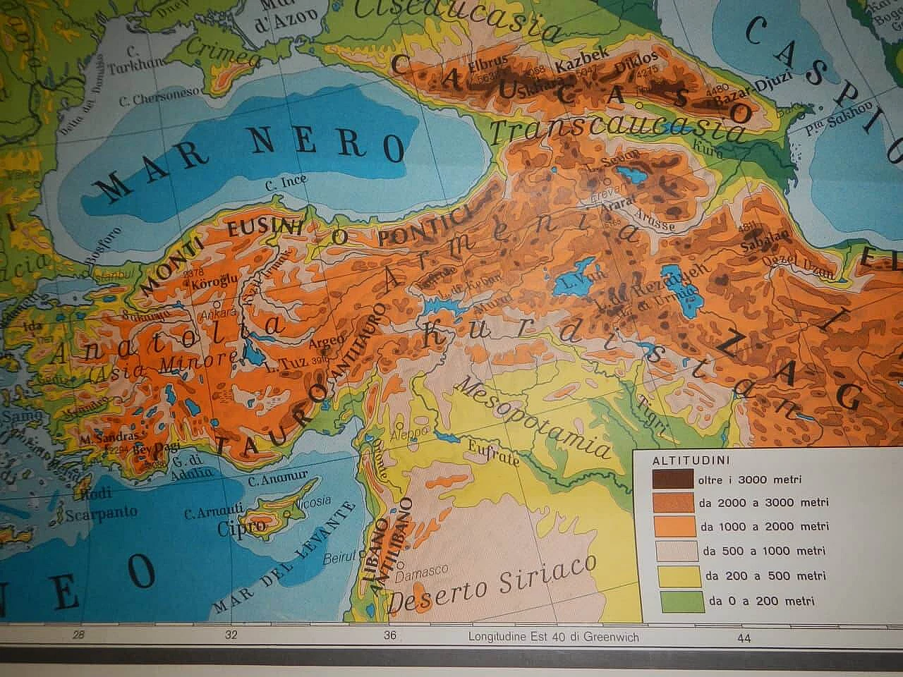 Cartina dell'Europa fisica di Vallardi Industrie Grafiche, anni '90 9