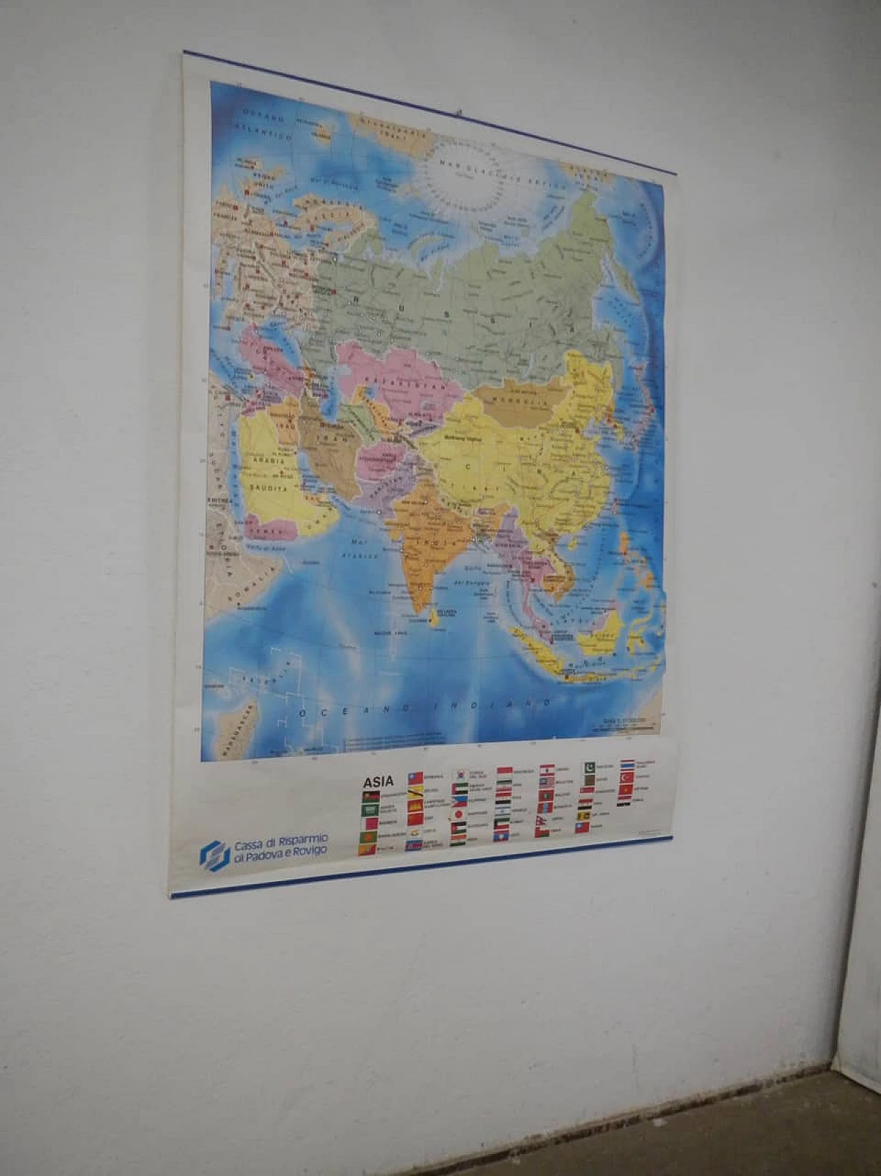 Asia map by Vallardi Industrie Grafiche, 1990s 1
