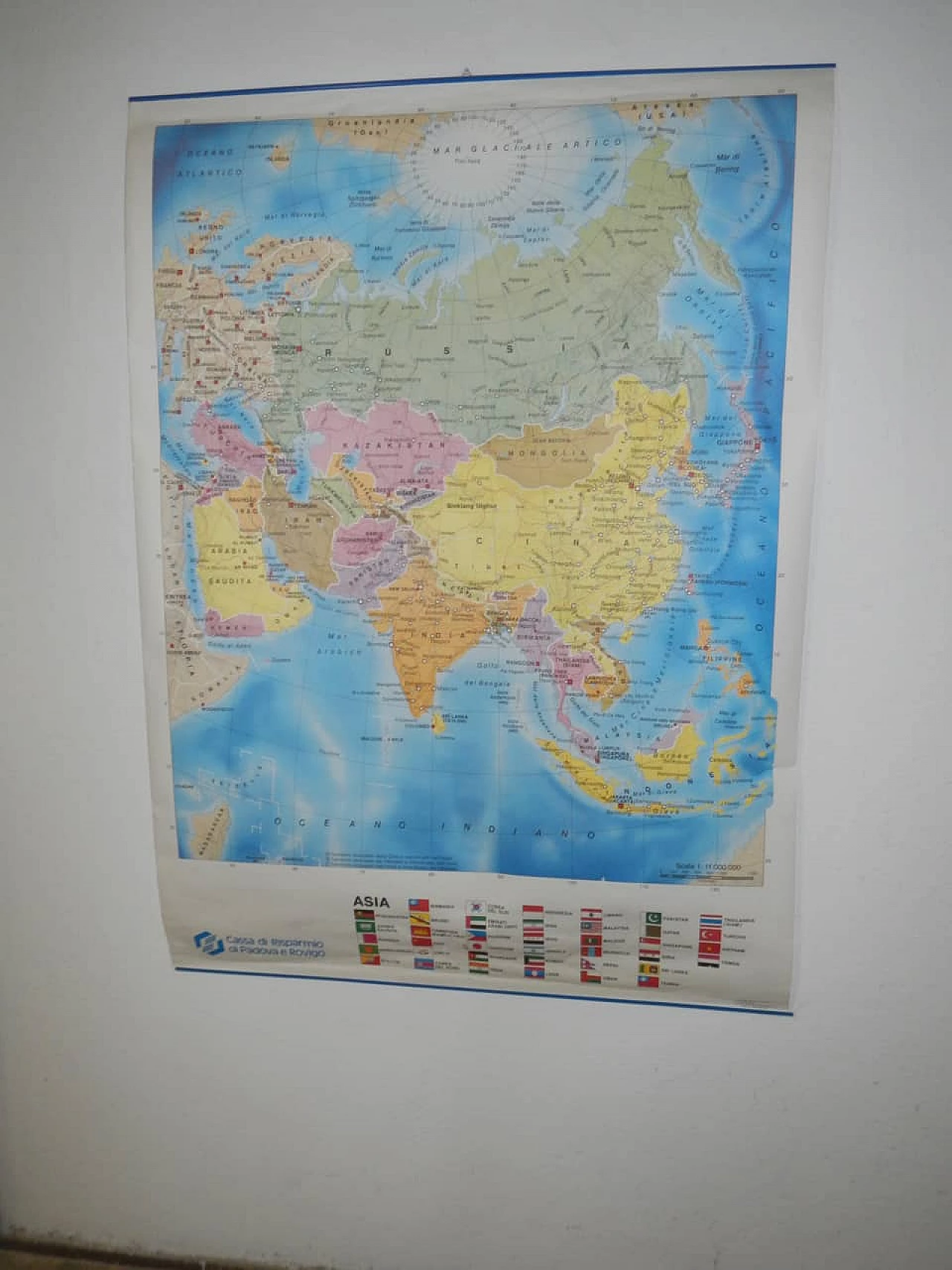 Cartina Asia di Vallardi Industrie Grafiche, anni '90 2