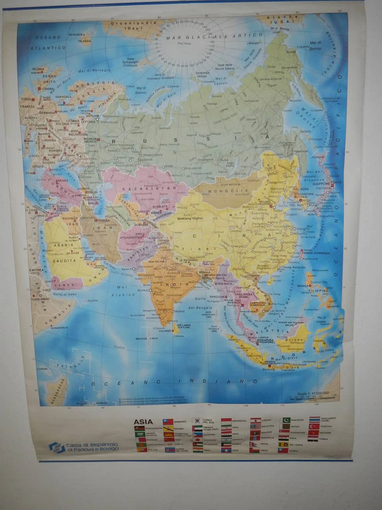 Asia map by Vallardi Industrie Grafiche, 1990s 3