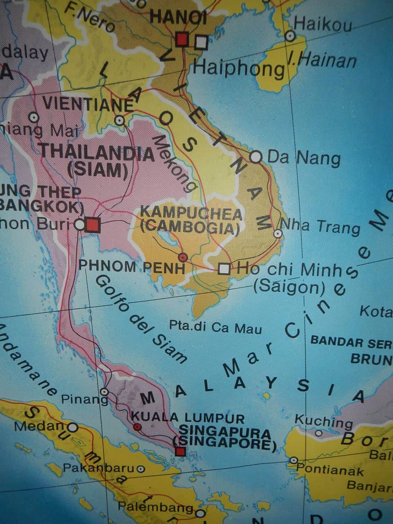 Asia map by Vallardi Industrie Grafiche, 1990s 10