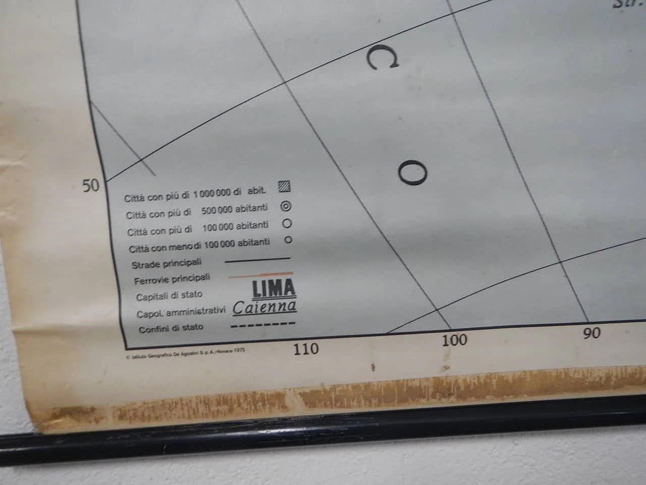 South America map by IGDA Officine Grafiche, 1970s 3