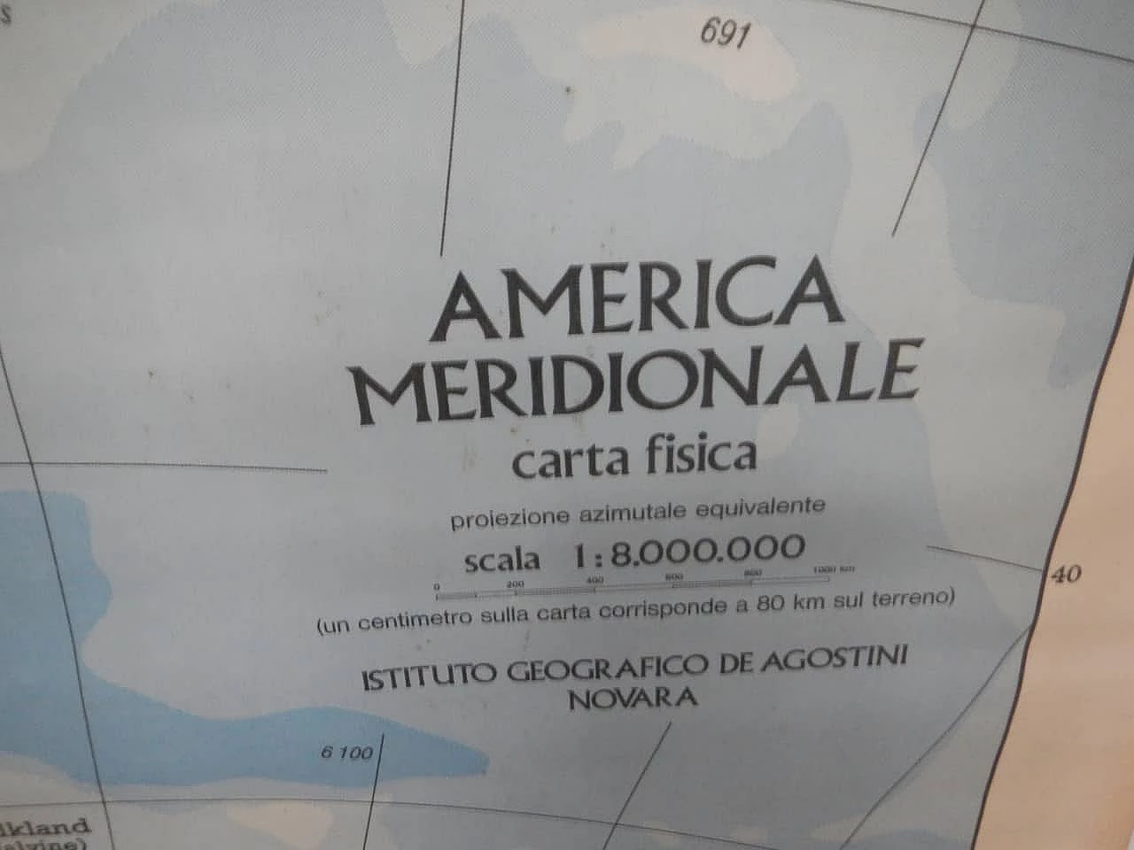 South America map by IGDA Officine Grafiche, 1970s 5