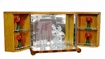 Art Deco style bar cabinet in walnut by Albicocchi & Frediani, 1920s