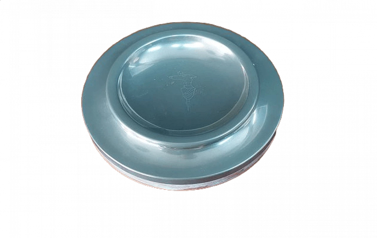 Centrotavola in metallo e legno di Maison Trussardi, anni '70 7