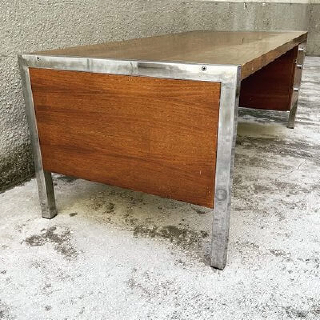 Tecnika wooden desk with 3 drawers by Ettore Sottsass for Poltronova, 1970s 5