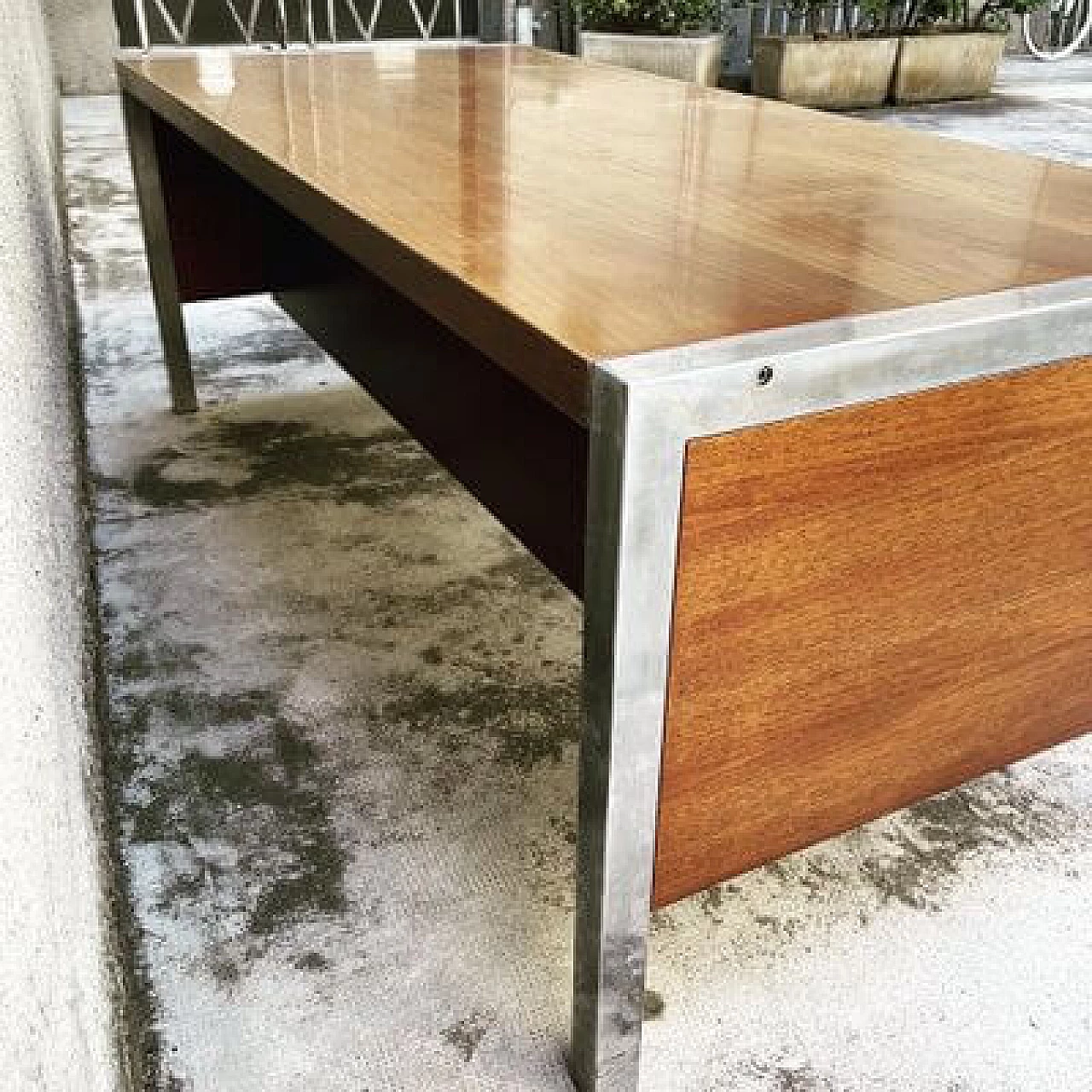 Tecnika wooden desk with 3 drawers by Ettore Sottsass for Poltronova, 1970s 6