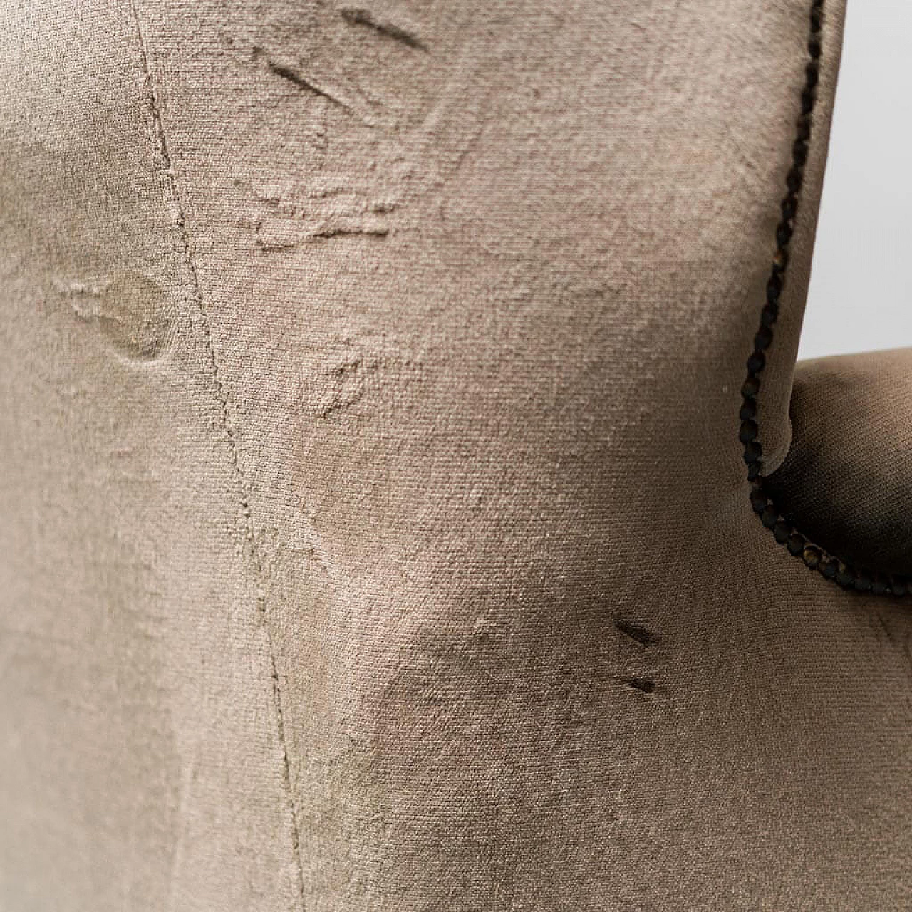 Brown velvet 3-seater sofa, 1950s 9