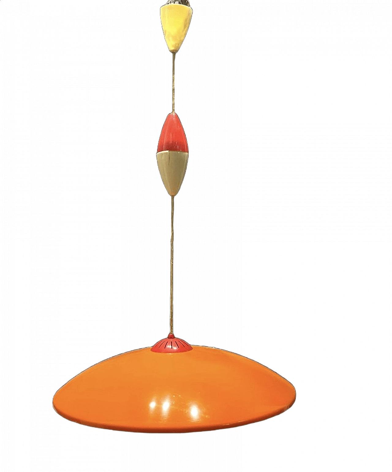 Orange plastic pendant lamp, 1960s 7