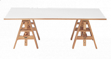 Table Leonardo by Achille Castiglioni with trestles, 1960s