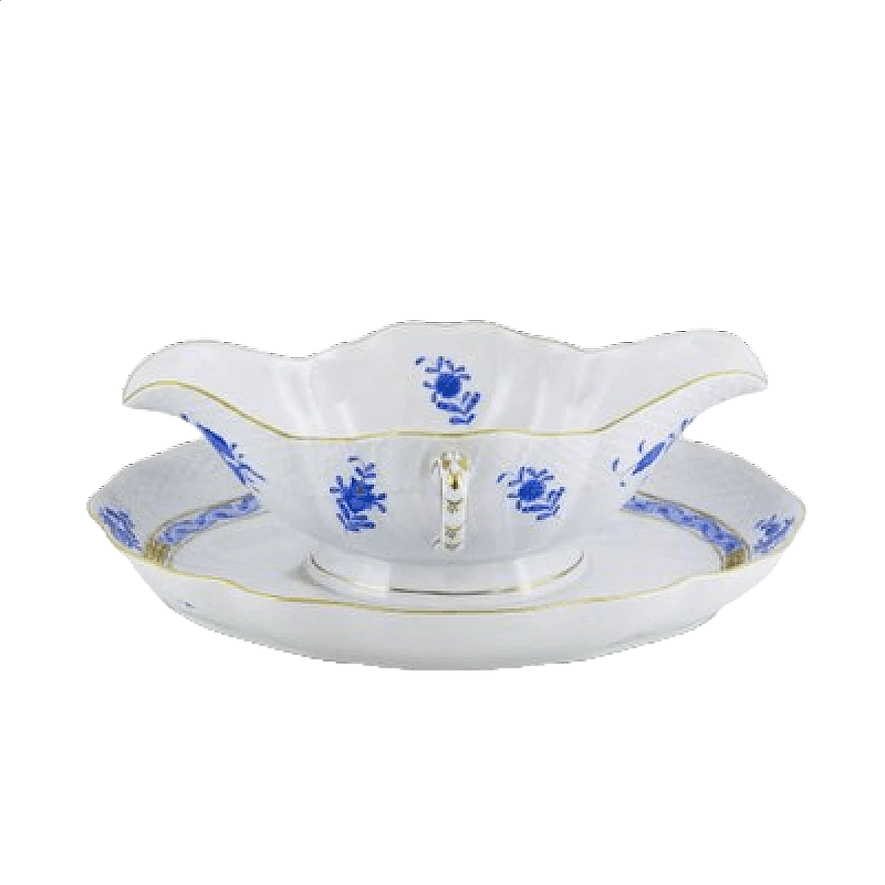 Sauce saucer in hand painted porcelain by Herend, 1940s 7