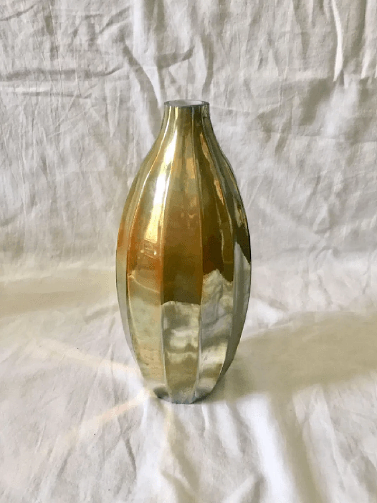 Modernist iridescent and translucent glass vase with silver shades, 1980s 2