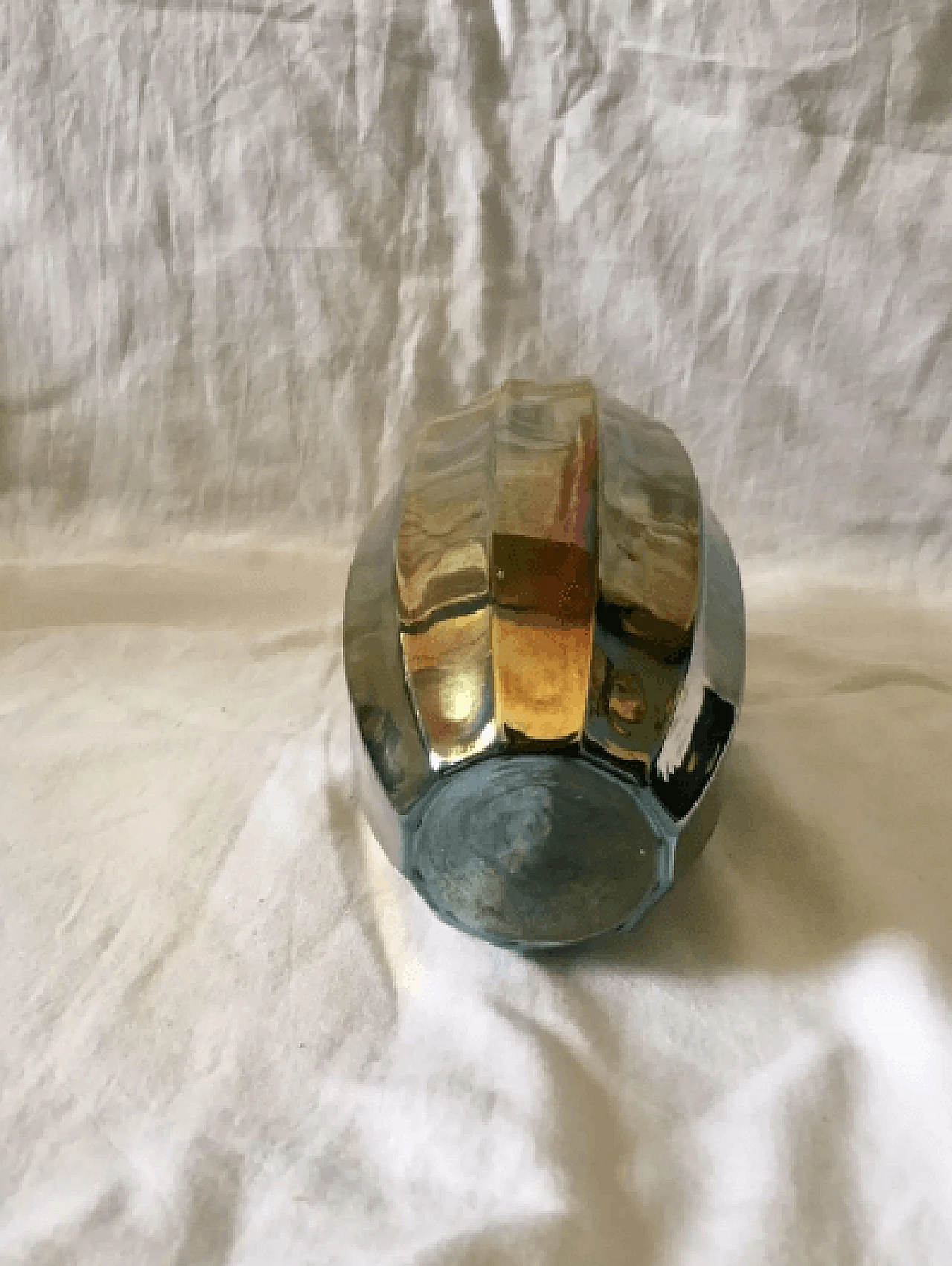 Vaso modernista in vetro iridescente e traslucido con sfumature d'argento, anni '80 9