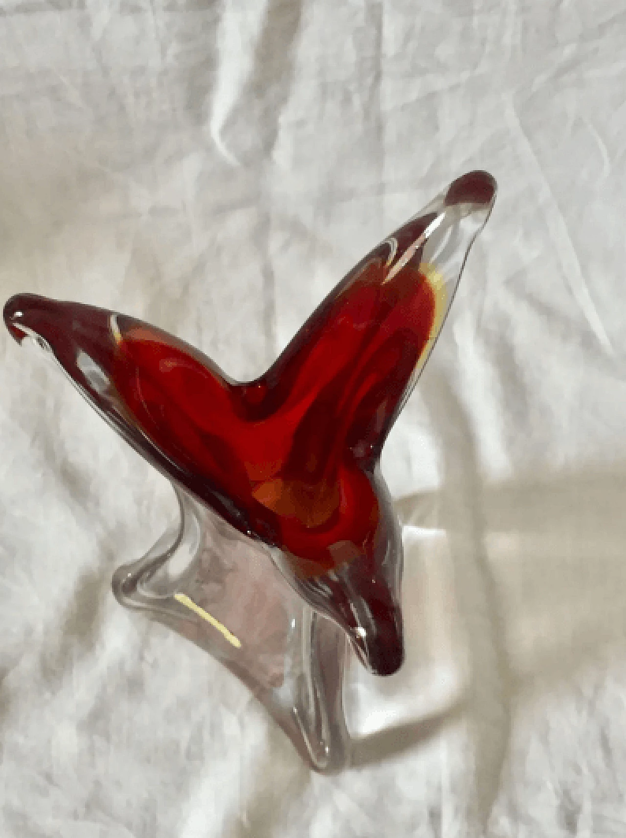 Red submerged Murano glass vase by Flavio Poli for Seguso, 1950s 7