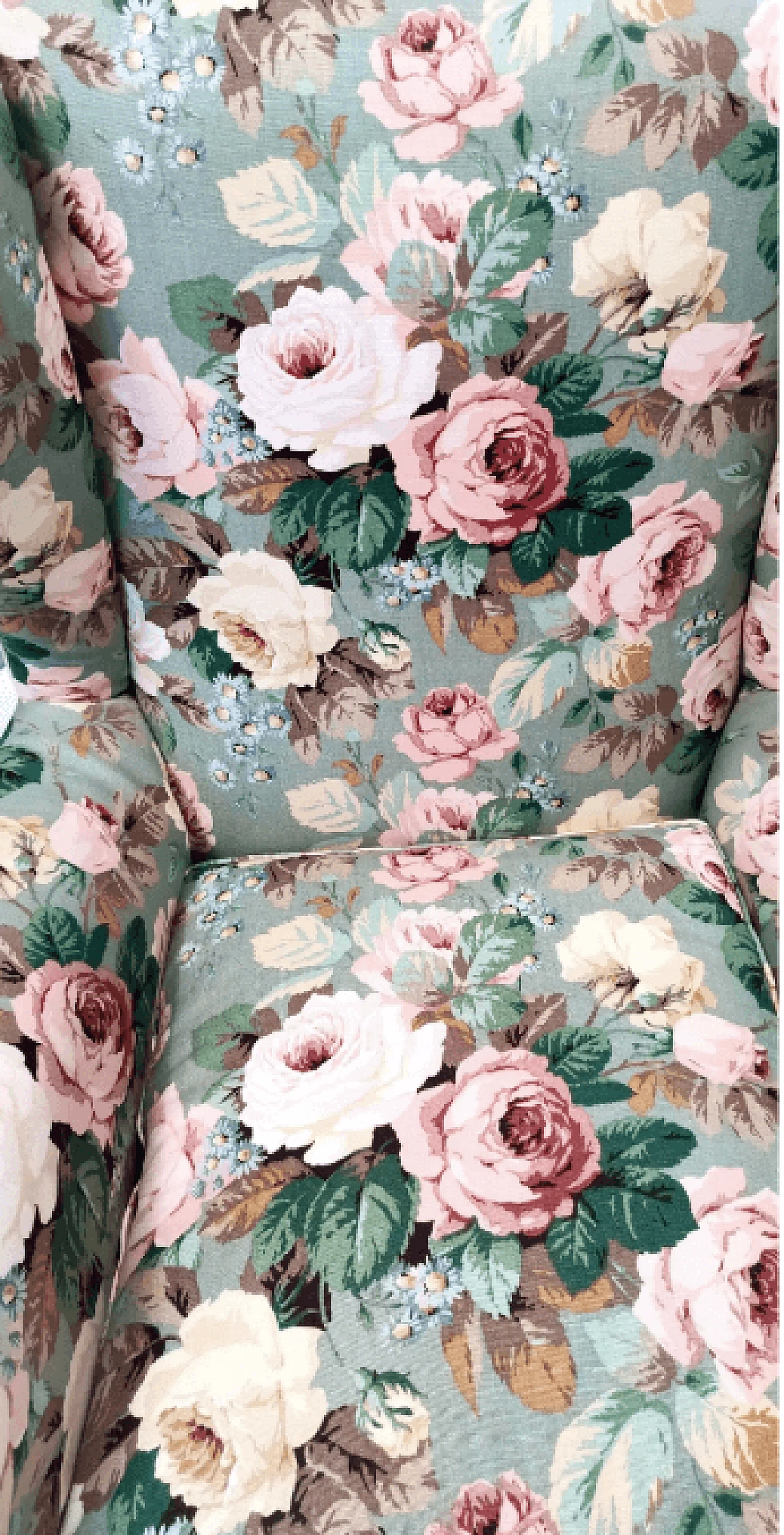 Pair of Wingback armchairs in floral fabric by Paolo Buffa, 1950s 10