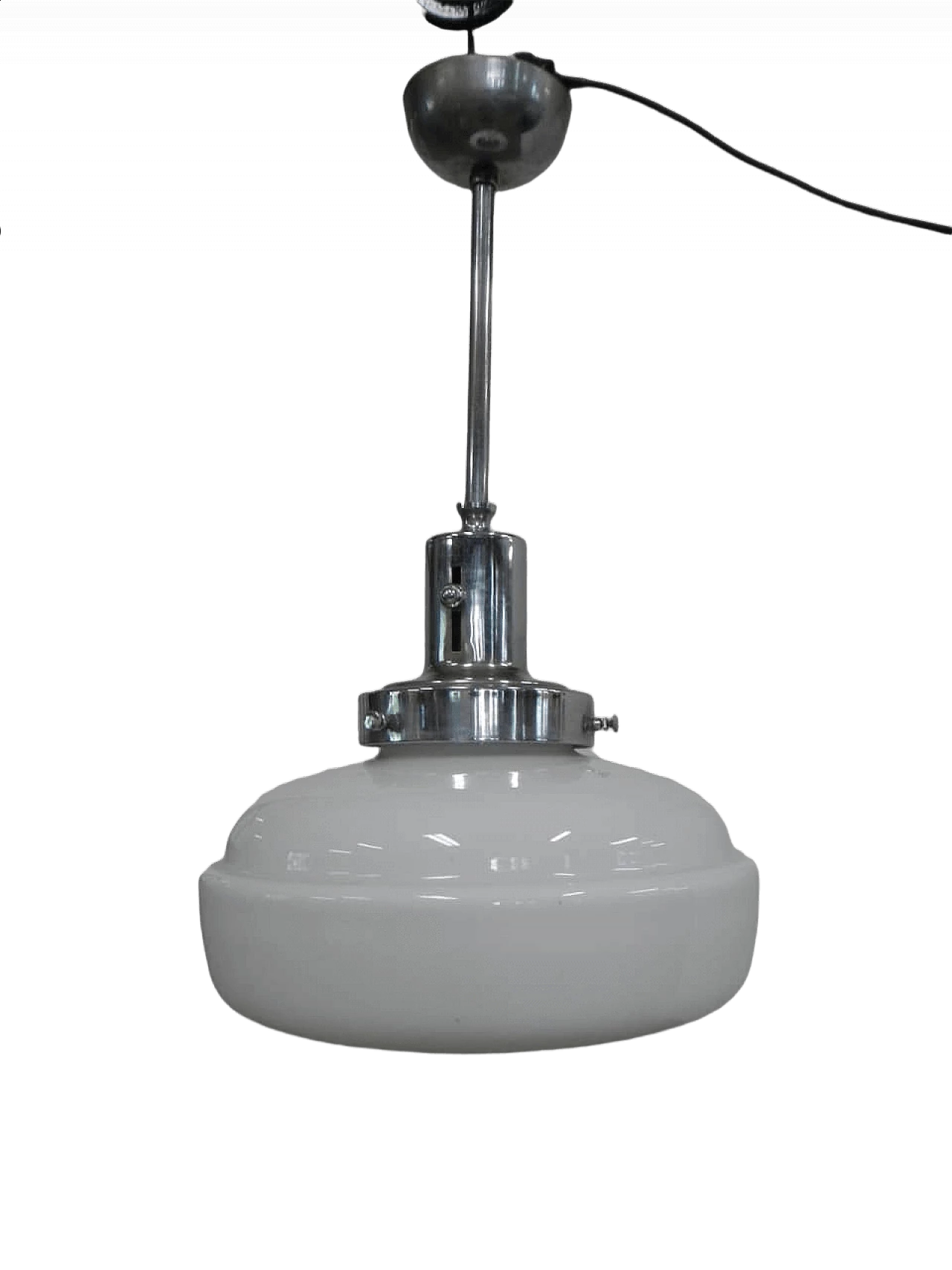 Lamp in metal and opaline glass, 1950s 10