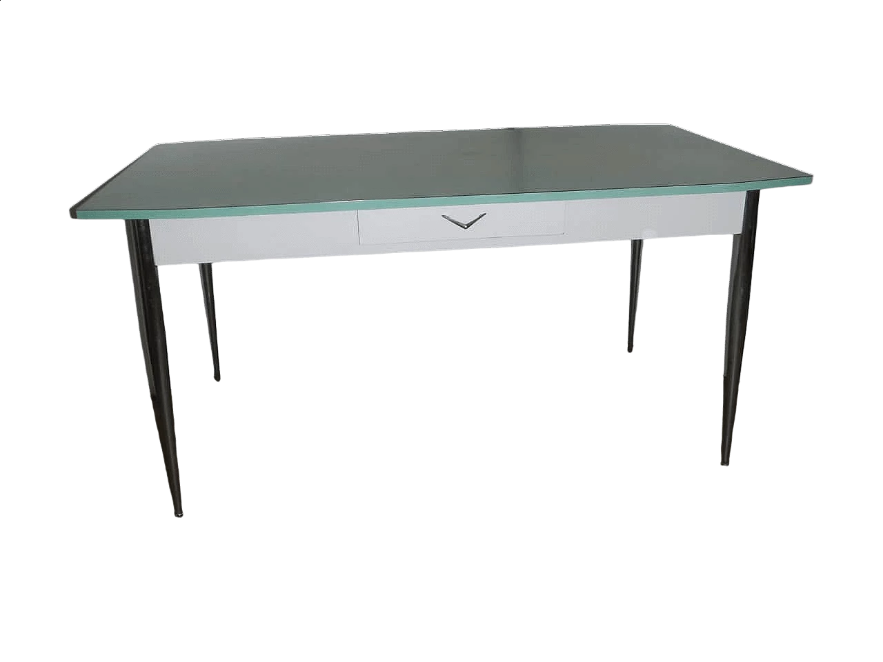 Kitchen table in green wood, 1970s 12