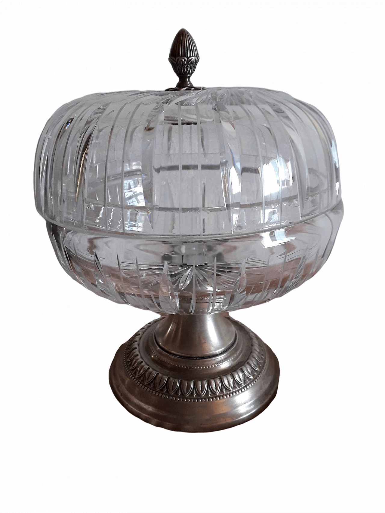 Crystal and silver jewellery box, 1980s 12